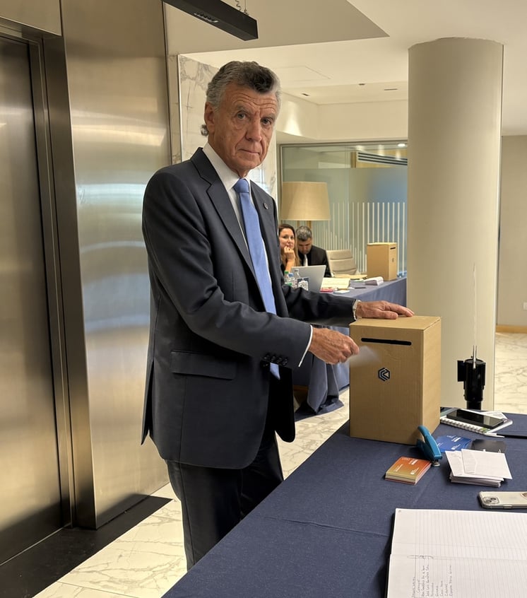 Grinman, presidente CAC, durante la Asamblea 2026